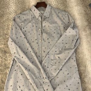 Prada L/S printed shirt. Size 39 with a 15.5” neck